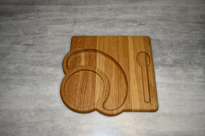 Поднос для чая и кофе из дуба, 21×23 см от мастерской DIVIRO